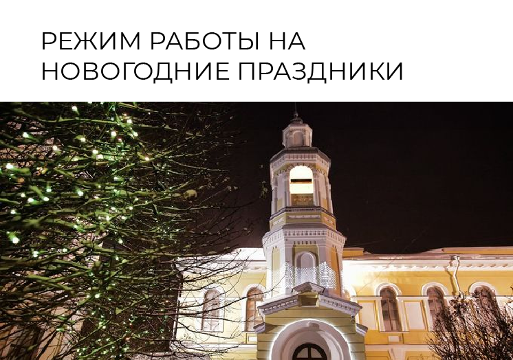 РЕЖИМ РАБОТЫ НА НОВОГОДНИЕ ПРАЗДНИКИ 2025 г.